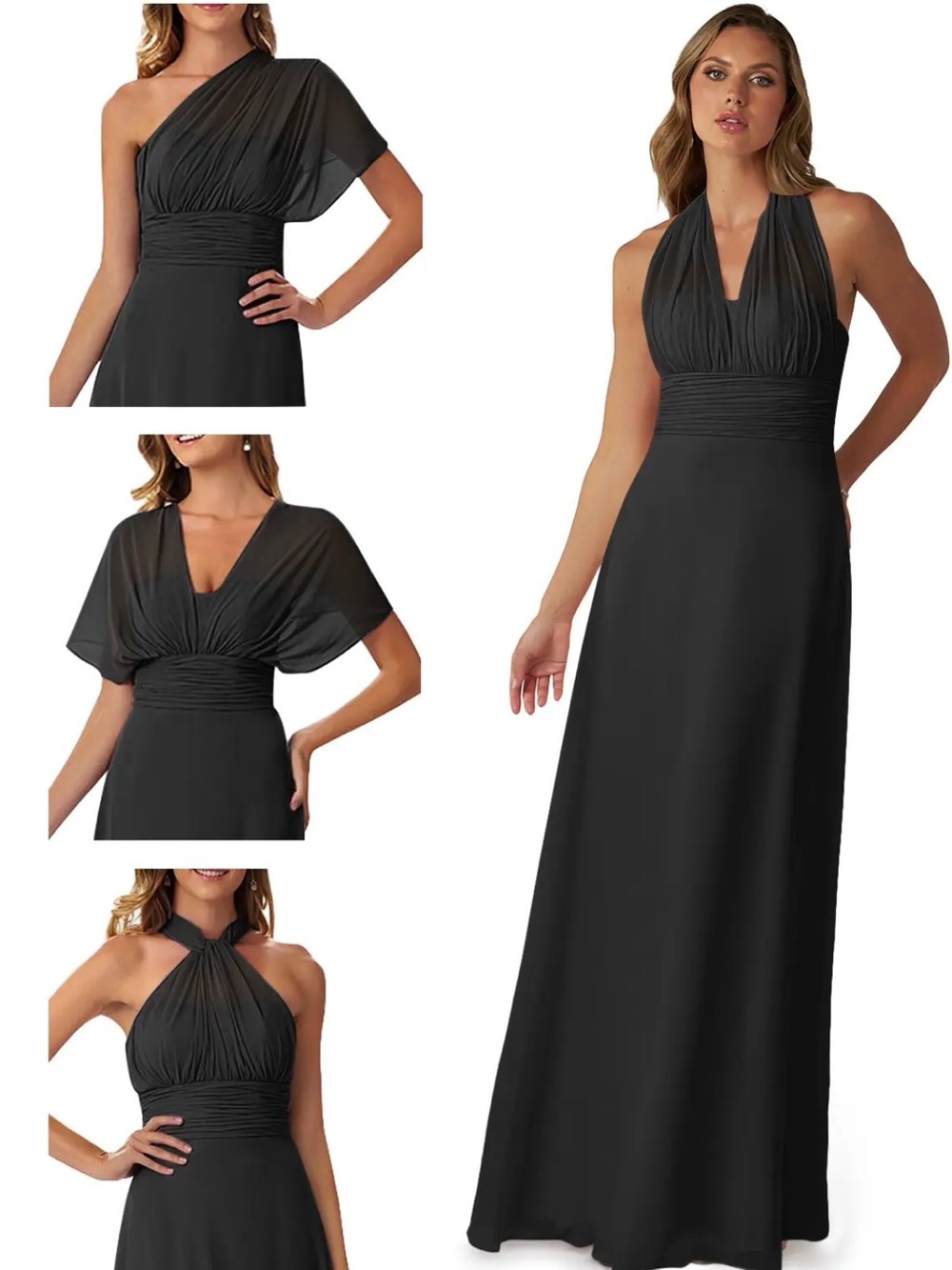 Azazie Black Convertible Maxi Dress *see note
